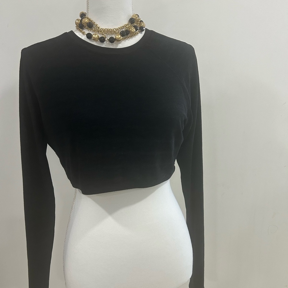Back mesh reef tank top Black Long Sleeve